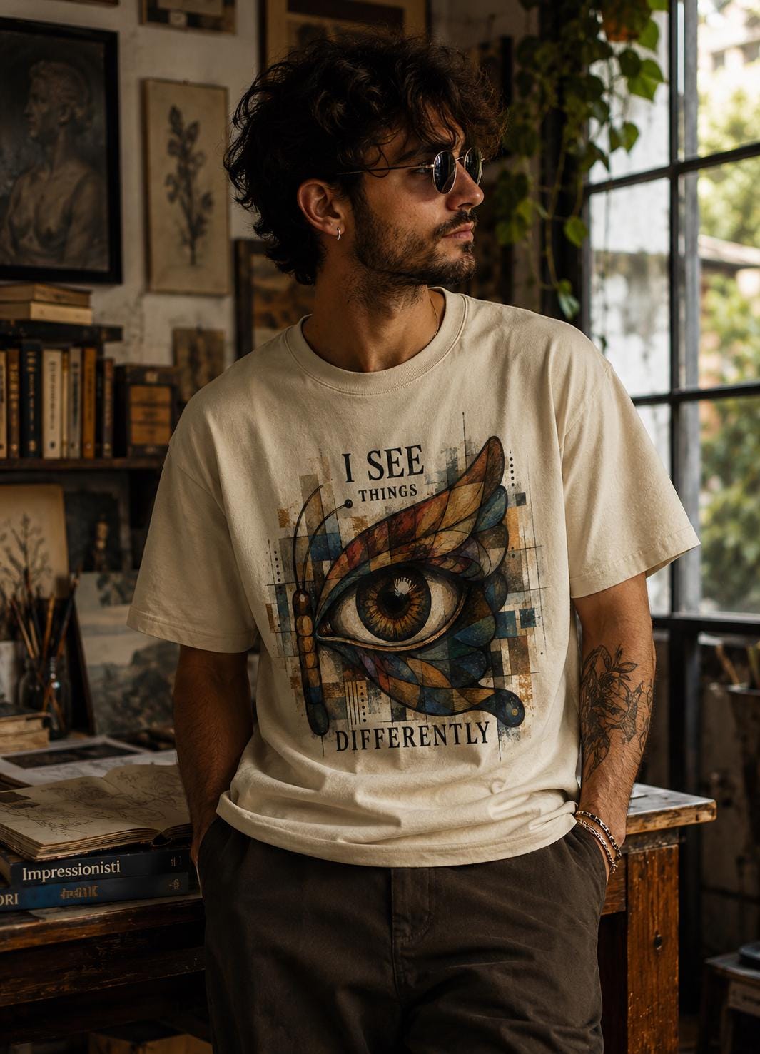 Visionary Butterfly Shirt Mystical Boho Graphic Tee gildan - photo 3