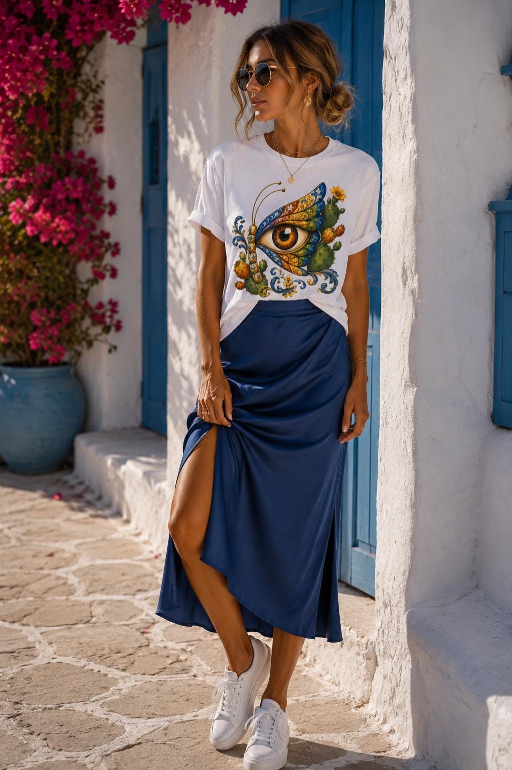 Hand Drawn Sicilian Art Tee, Mystic Desert Graphic Tee - photo 5