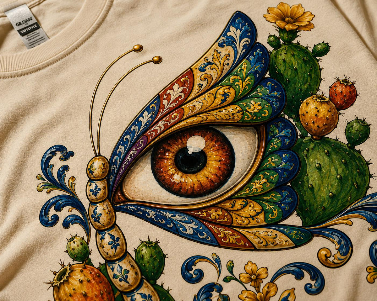 Hand Drawn Sicilian Art Tee, Mystic Desert Graphic Tee - photo 1