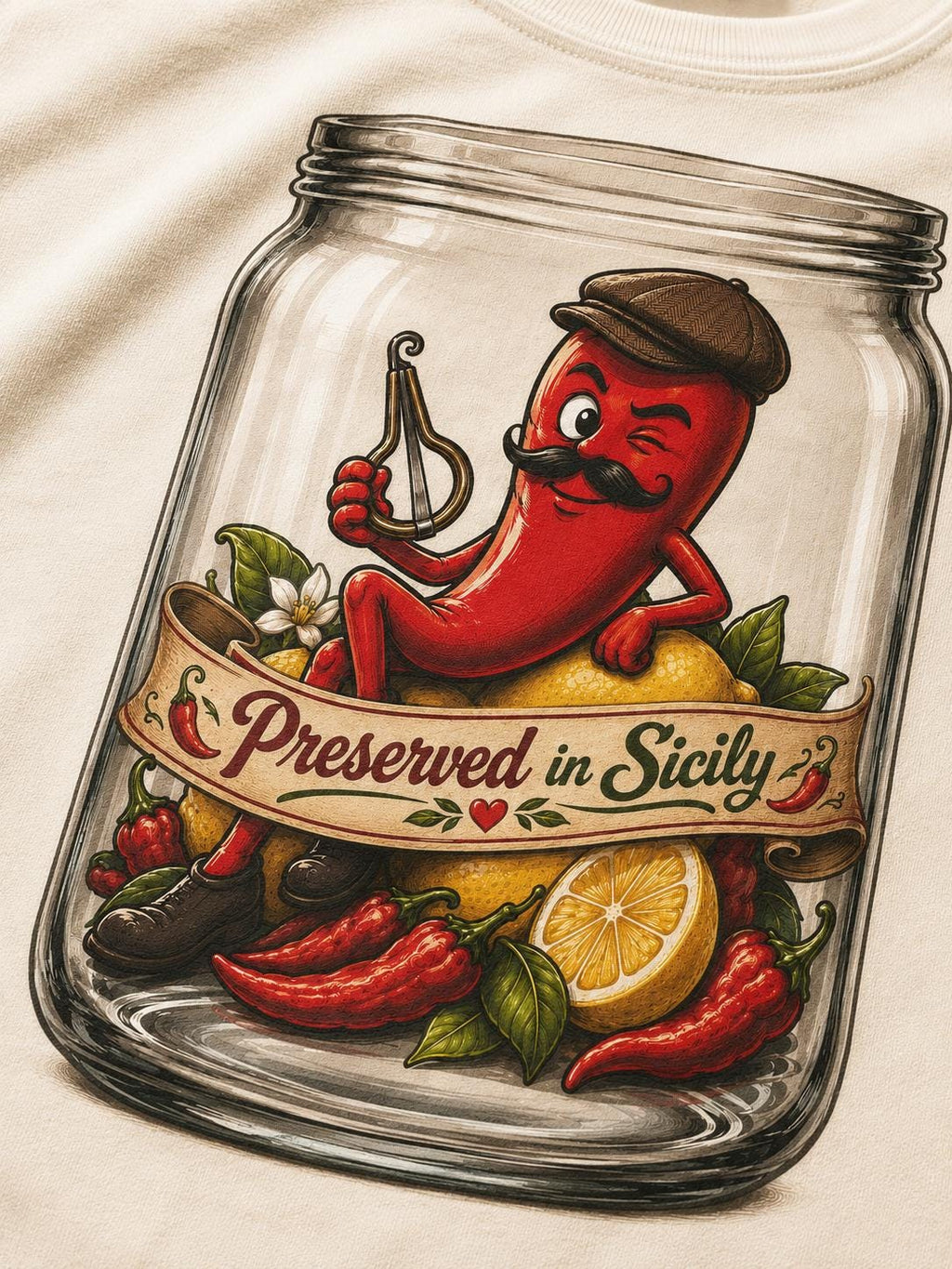 Preserved in Sicily Shirt, Chili Pepper Funny Tee, Sicilian - photo 1