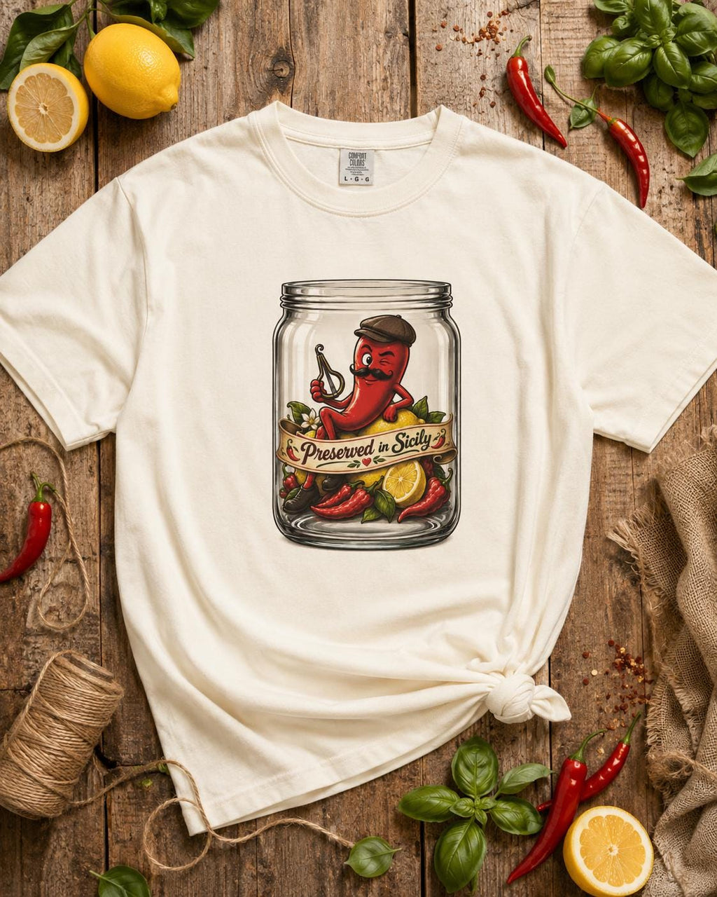 Preserved in Sicily Shirt, Chili Pepper Funny Tee, Sicilian - photo 8