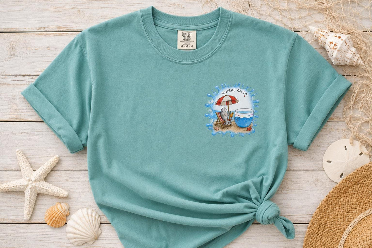 Fish Out of Water Shirt, Funny Beach Fish Graphic Tee, ADHD - photo 3