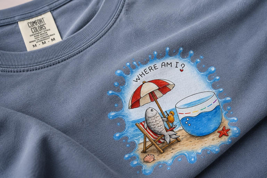 Fish Out of Water Shirt, Funny Beach Fish Graphic Tee, ADHD - photo 10
