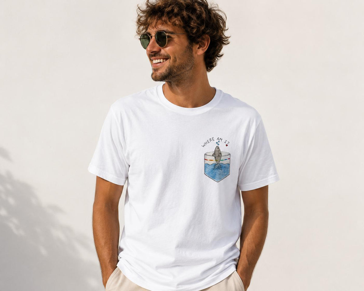 Where Am I Fish Pocket Tee, Comfort Colors 1717, Quirky - photo 3
