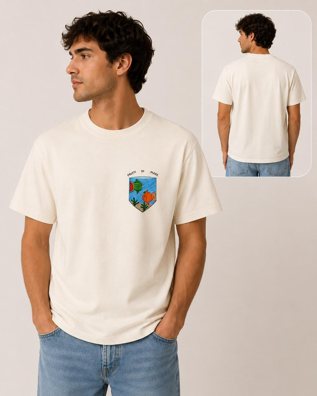 Frutti di Mare Shirt, Fruit Fish Pocket Tee, Watermelon - photo 2
