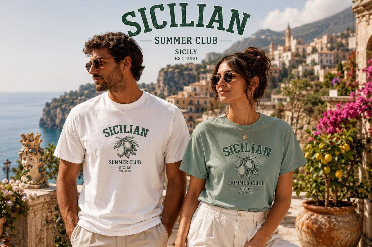 Sicilian Summer Club Shirt, Mediterranean Vacation Graphic - photo 2
