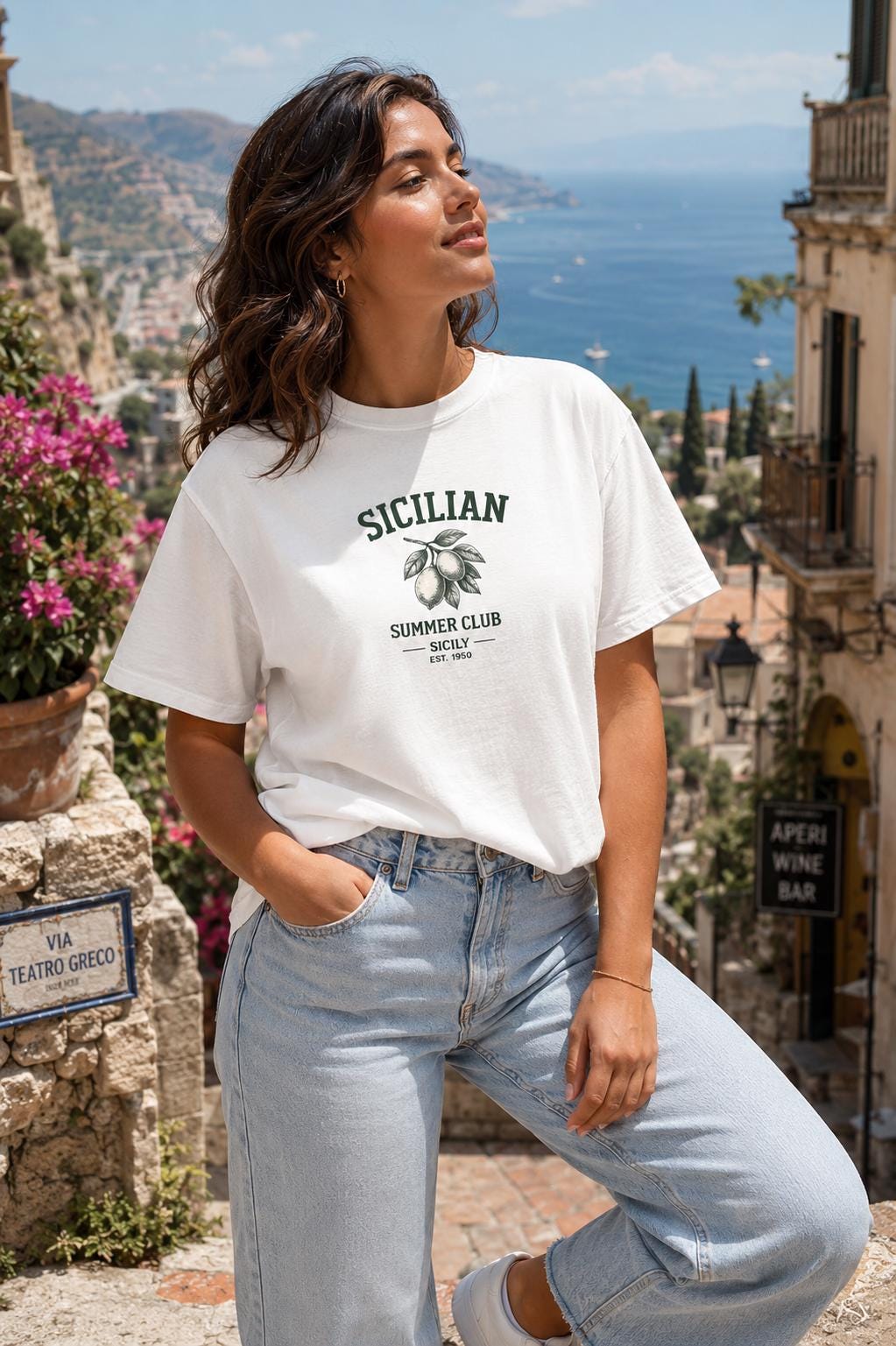 Sicilian Summer Club Shirt, Mediterranean Vacation Graphic - photo 5