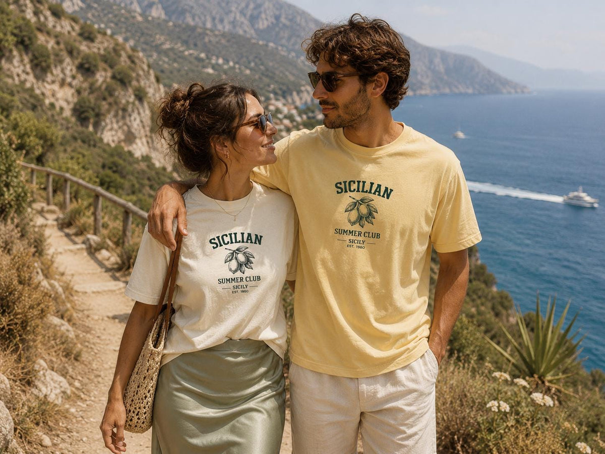 Sicilian Summer Club Shirt, Mediterranean Vacation Graphic - photo 3