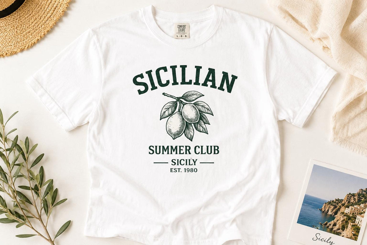 Sicilian Summer Club Shirt, Mediterranean Vacation Graphic - photo 1