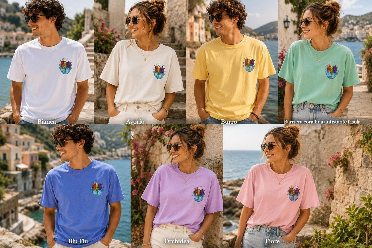 Confusion Rainbow Fish Pocket Tee, Schooling Fish Shirt - photo 6