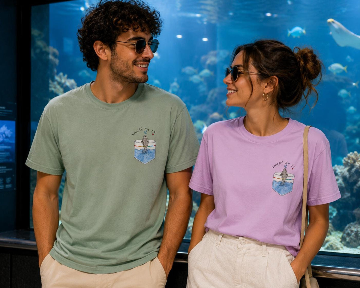 Where Am I Fish Pocket Tee, Comfort Colors 1717, Quirky - photo 4