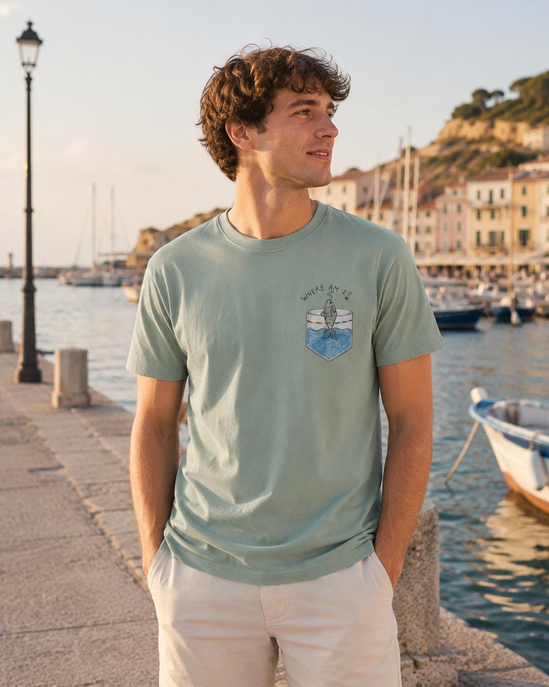 Where Am I Fish Pocket Tee, Comfort Colors 1717, Quirky - photo 5