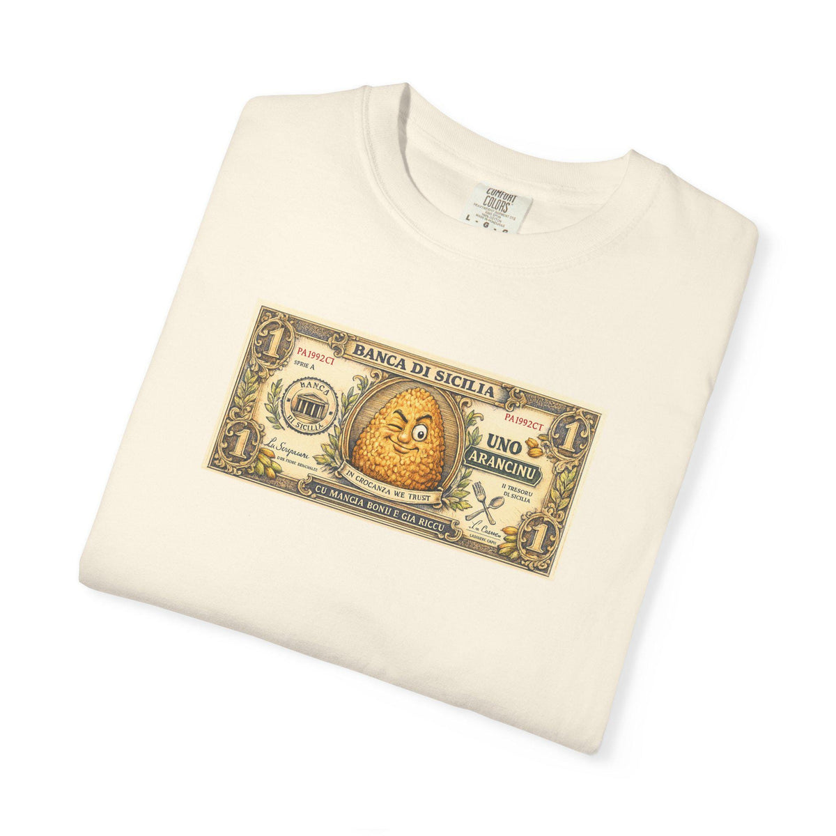 Arancino Funny Money Shirt, Sicilian Fake Banknote Tee - photo 3