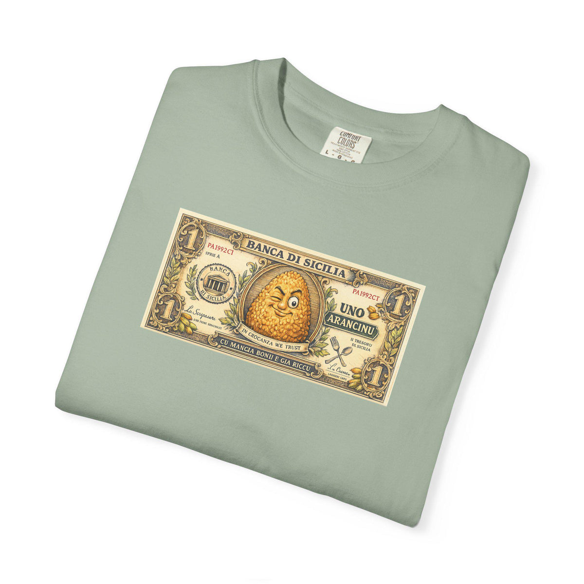 Arancino Funny Money Shirt, Sicilian Fake Banknote Tee - photo 4