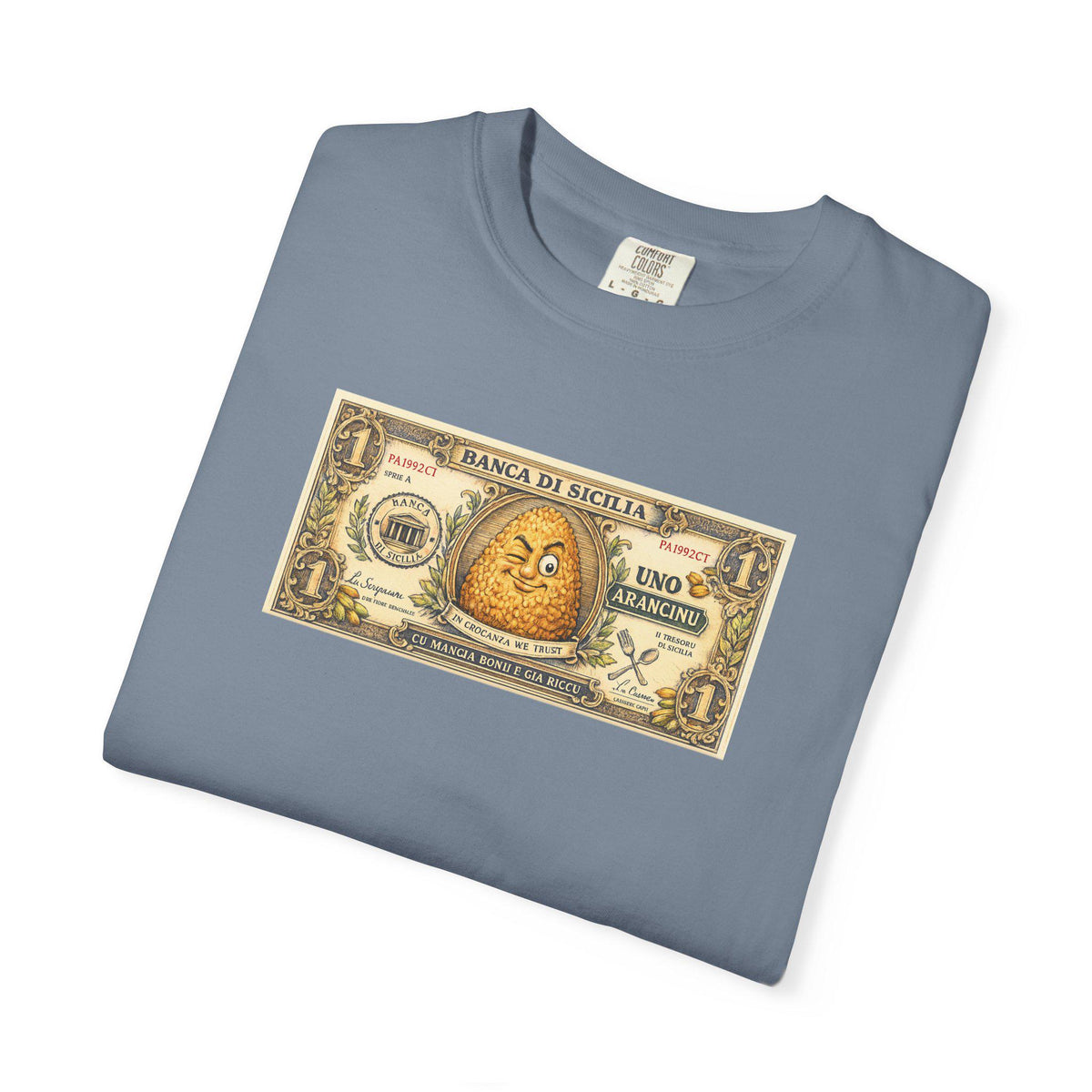 Arancino Funny Money Shirt, Sicilian Fake Banknote Tee - photo 5