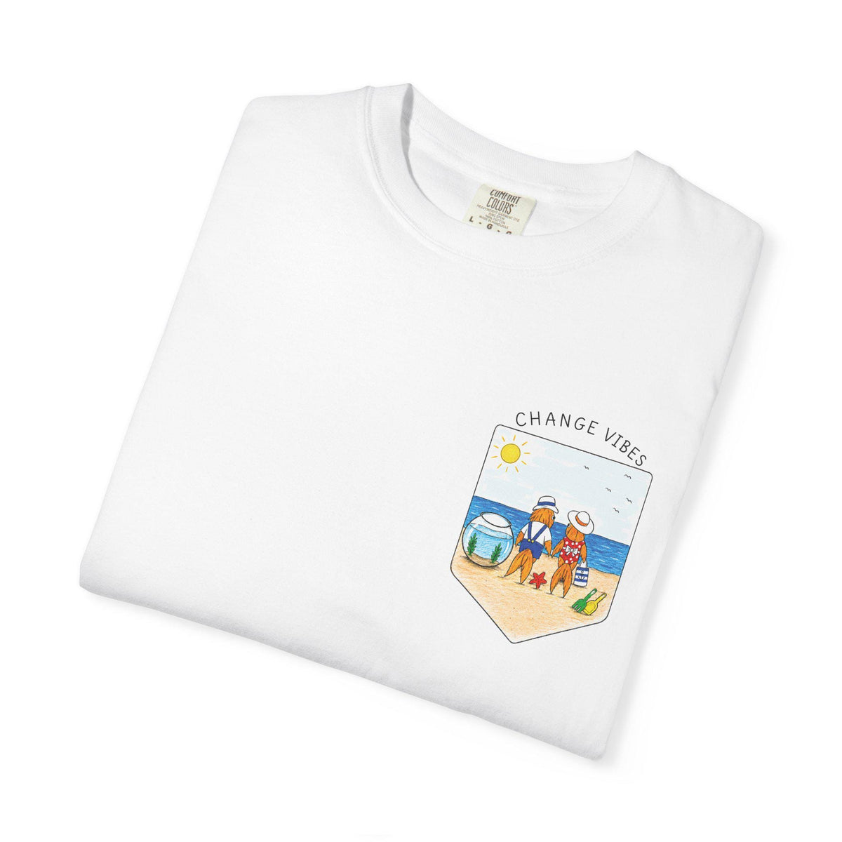 Fish Couple Beach Shirt, Change Vibes Tee, Vacation Mode - photo 2