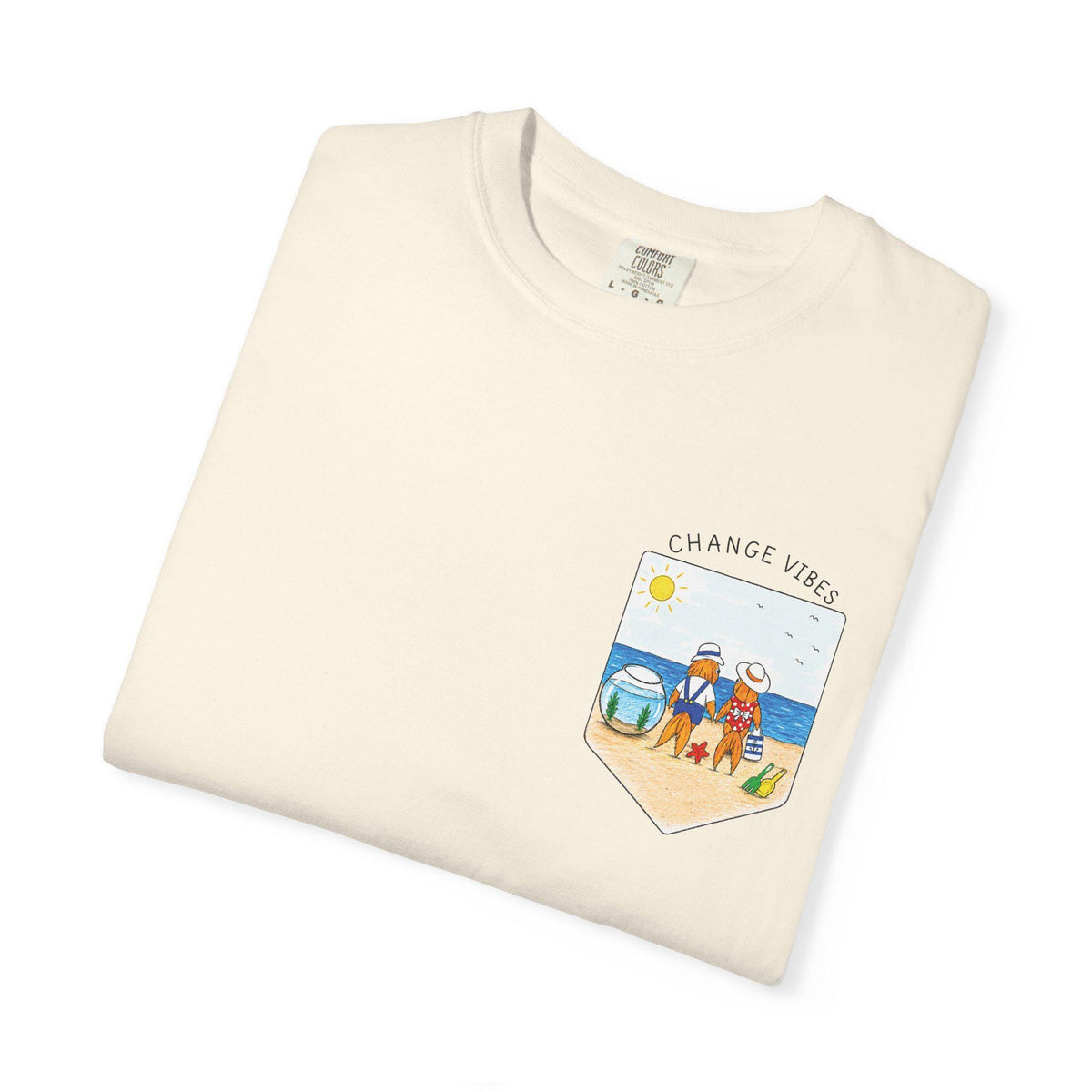 Fish Couple Beach Shirt, Change Vibes Tee, Vacation Mode - photo 3