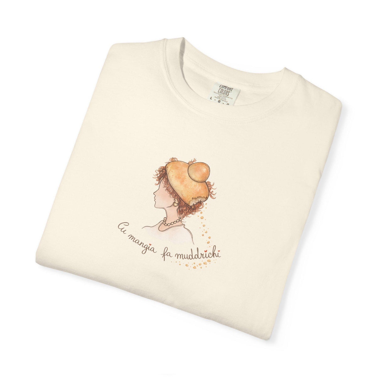 Cu Mangia Fa Muddichi, Sicilian Proverb Shirt, Brioche Col - photo 1