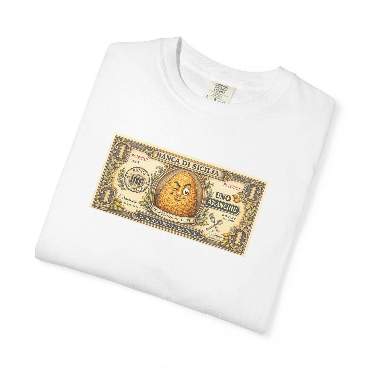 Arancino Funny Money Shirt, Sicilian Fake Banknote Tee - photo 2