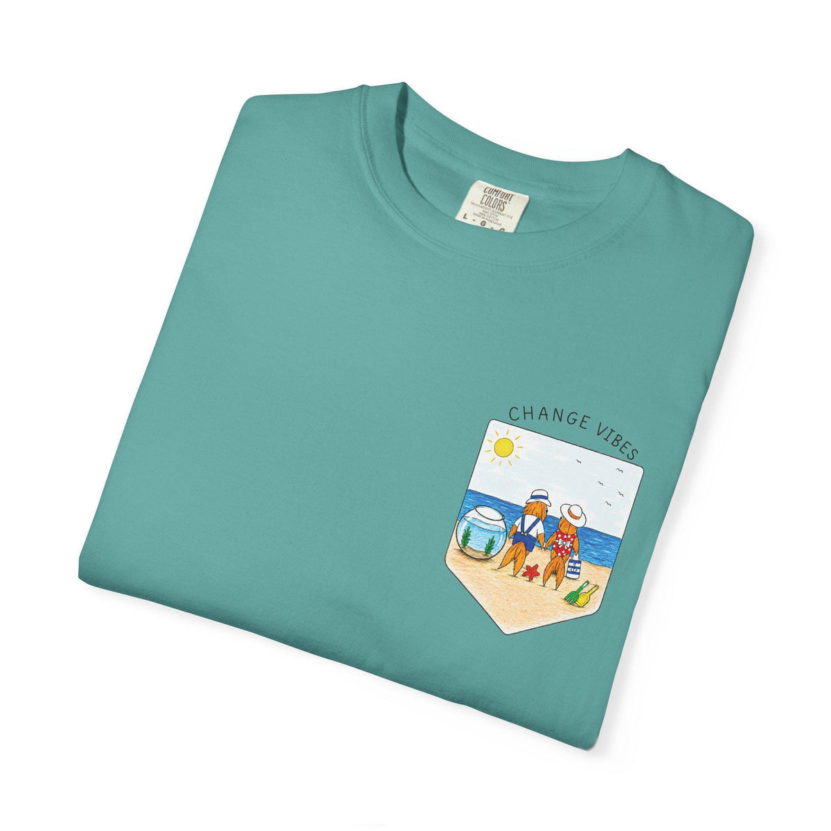 Fish Couple Beach Shirt, Change Vibes Tee, Vacation Mode - photo 1