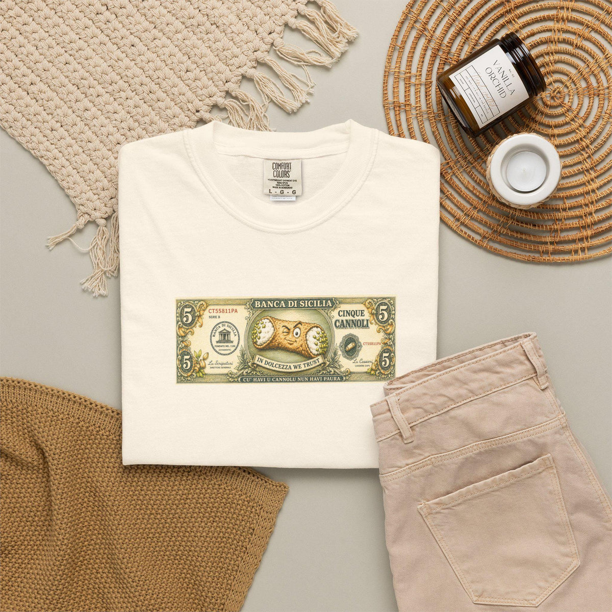 Cannoli Shirt, Sicilian Dollar Bill Tee, Cinque Cannoli - photo 1