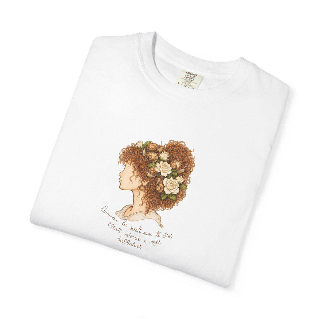 Sicilian Snail Shirt, Babbaluci Woman Portrait Tee, Italian - photo 1