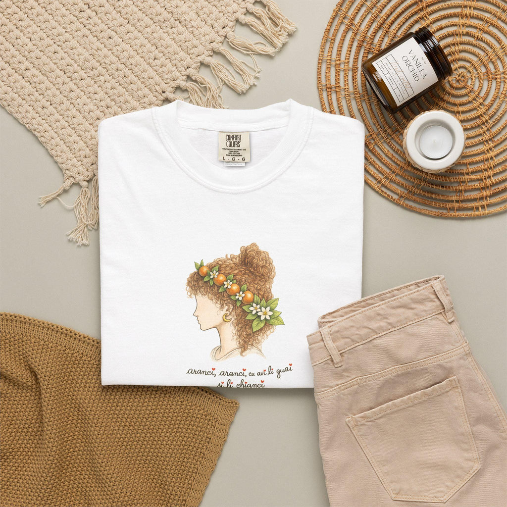Sicilian Orange Shirt, Blood Orange Woman Portrait Tee - photo 7