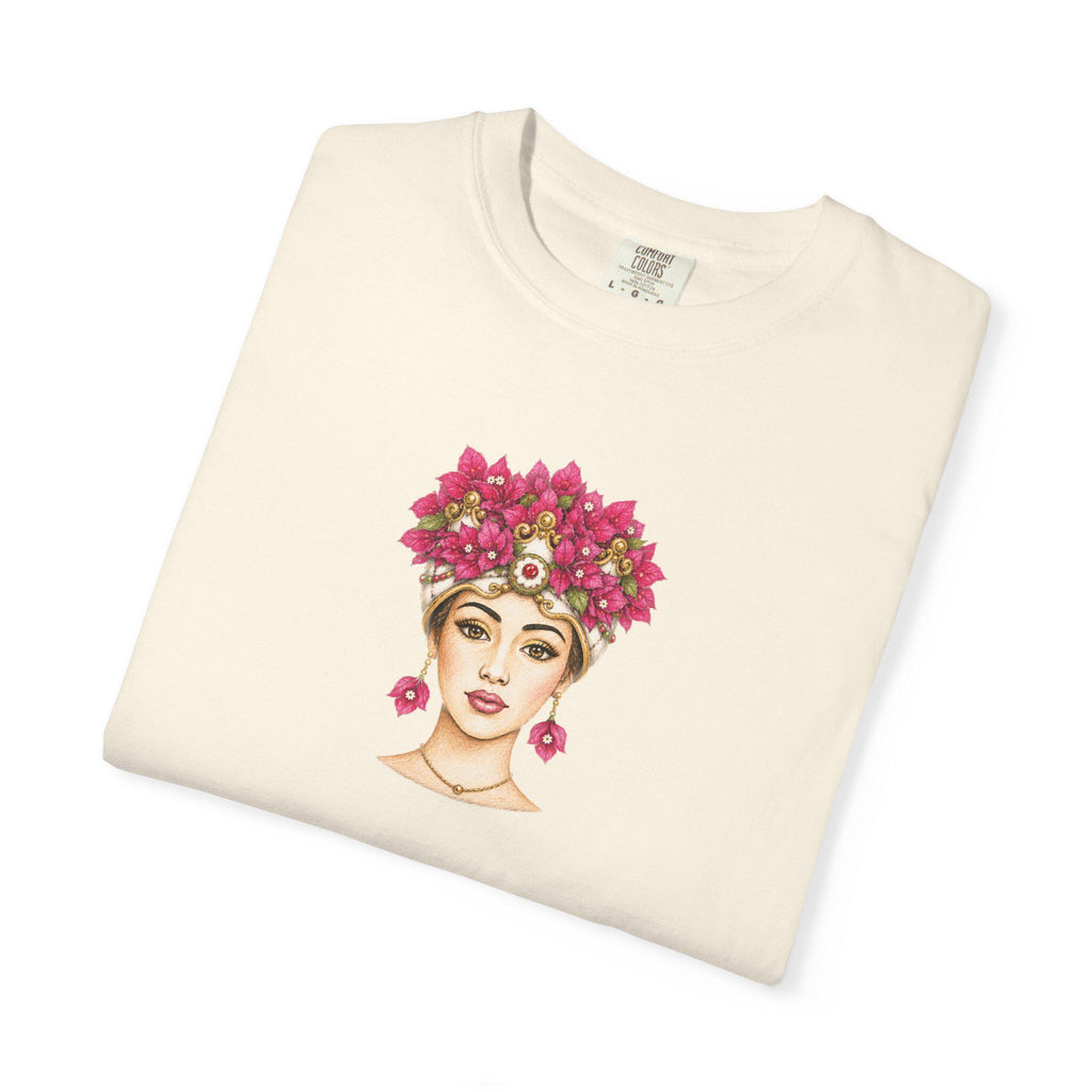 Sicilian Woman Bougainvillea Shirt, Mora Portrait Tee - photo 3