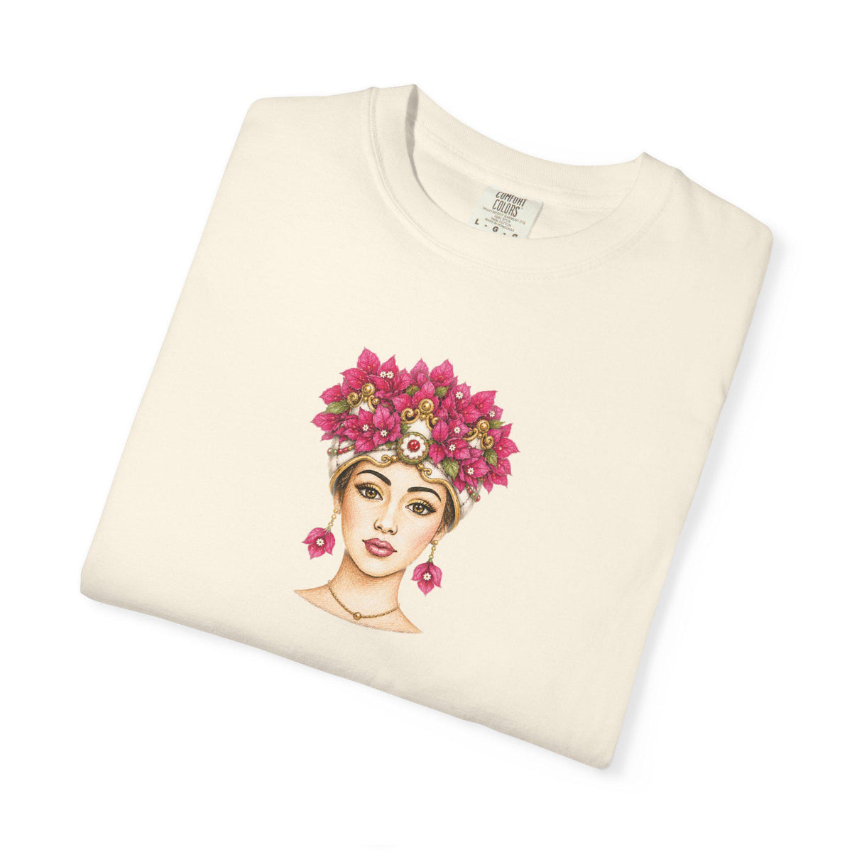 Sicilian Woman Bougainvillea Shirt, Mora Portrait Tee - photo 3