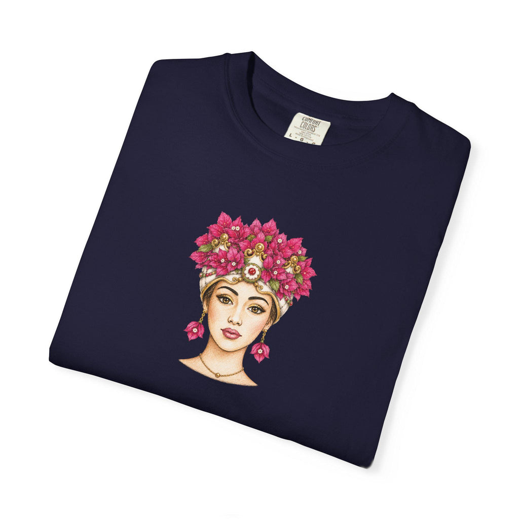 Sicilian Woman Bougainvillea Shirt, Mora Portrait Tee - photo 9