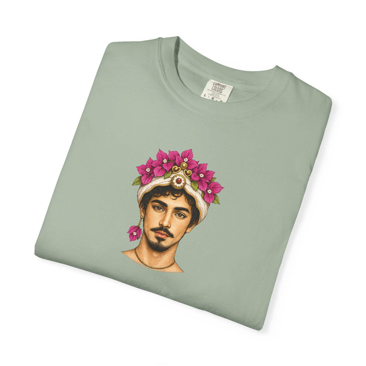 Sicilian Man Bougainvillea Shirt, Moro Portrait Tee - photo 4