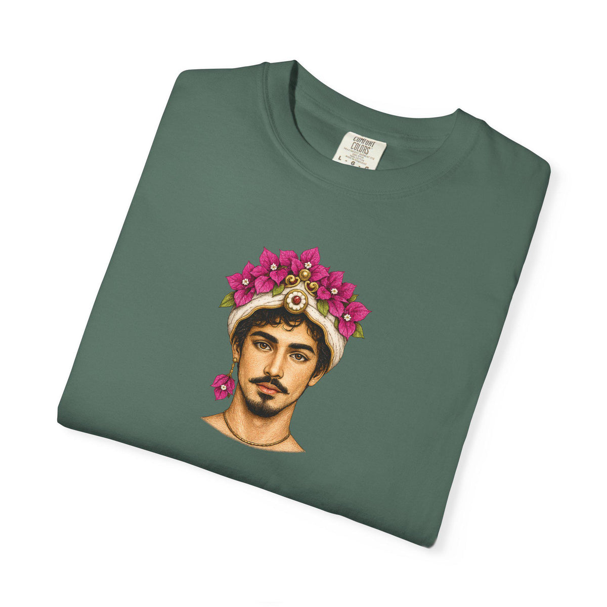Sicilian Man Bougainvillea Shirt, Moro Portrait Tee - photo 5