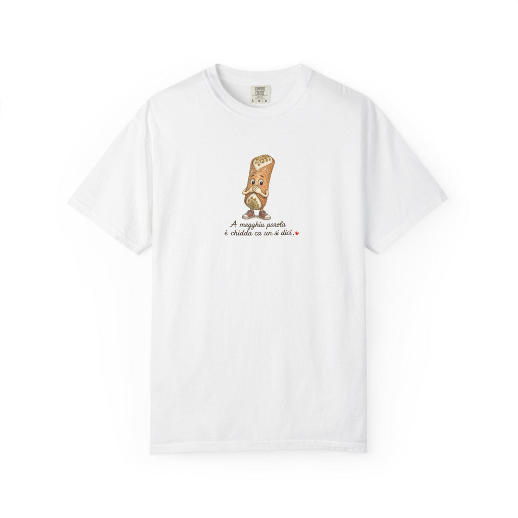 Sicilian Wisdom Cannolo Shirt, A Megghiu Parola Tee - photo 3