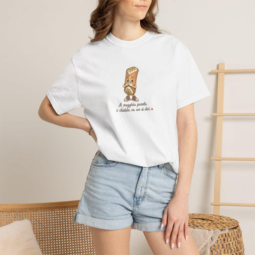 Sicilian Wisdom Cannolo Shirt, A Megghiu Parola Tee - photo 1