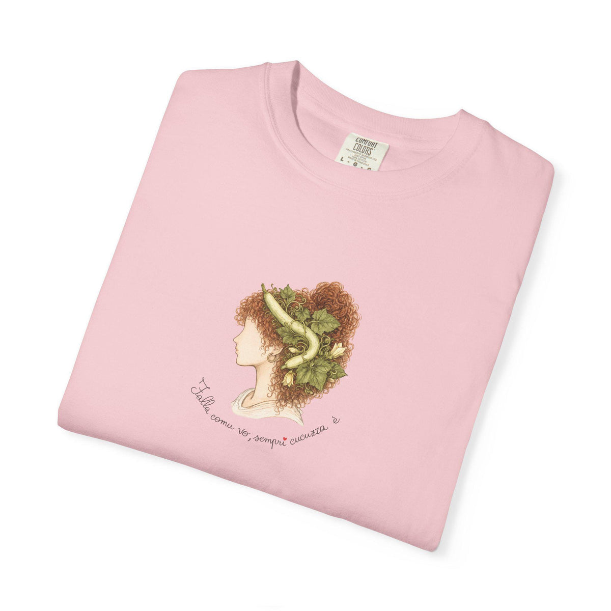Sicilian Woman Art Shirt, Cucuzza Botanical Portrait Tee - photo 5
