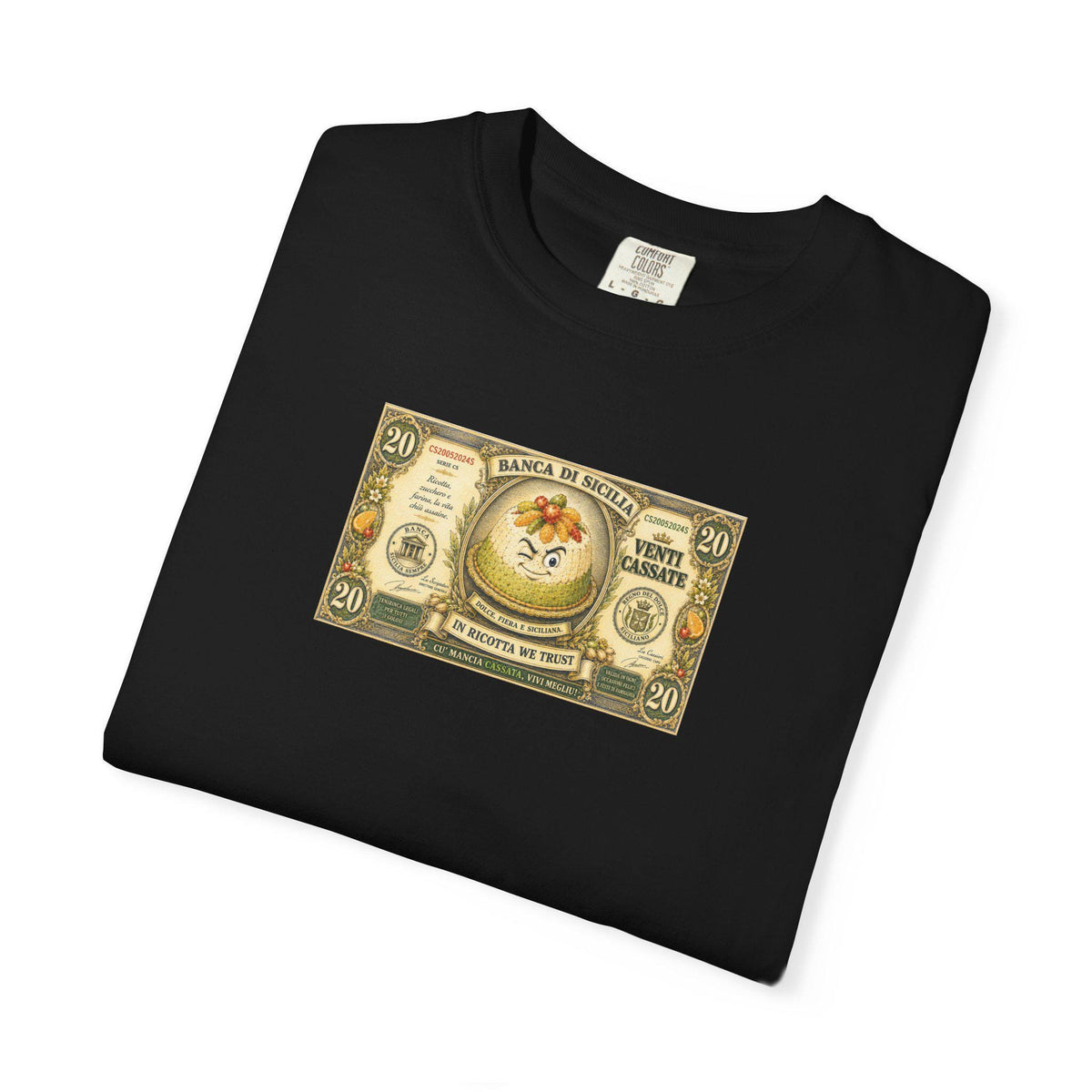 Cassata T-Shirt, Sicilian Banknote Tee, Venti Cassate - photo 6