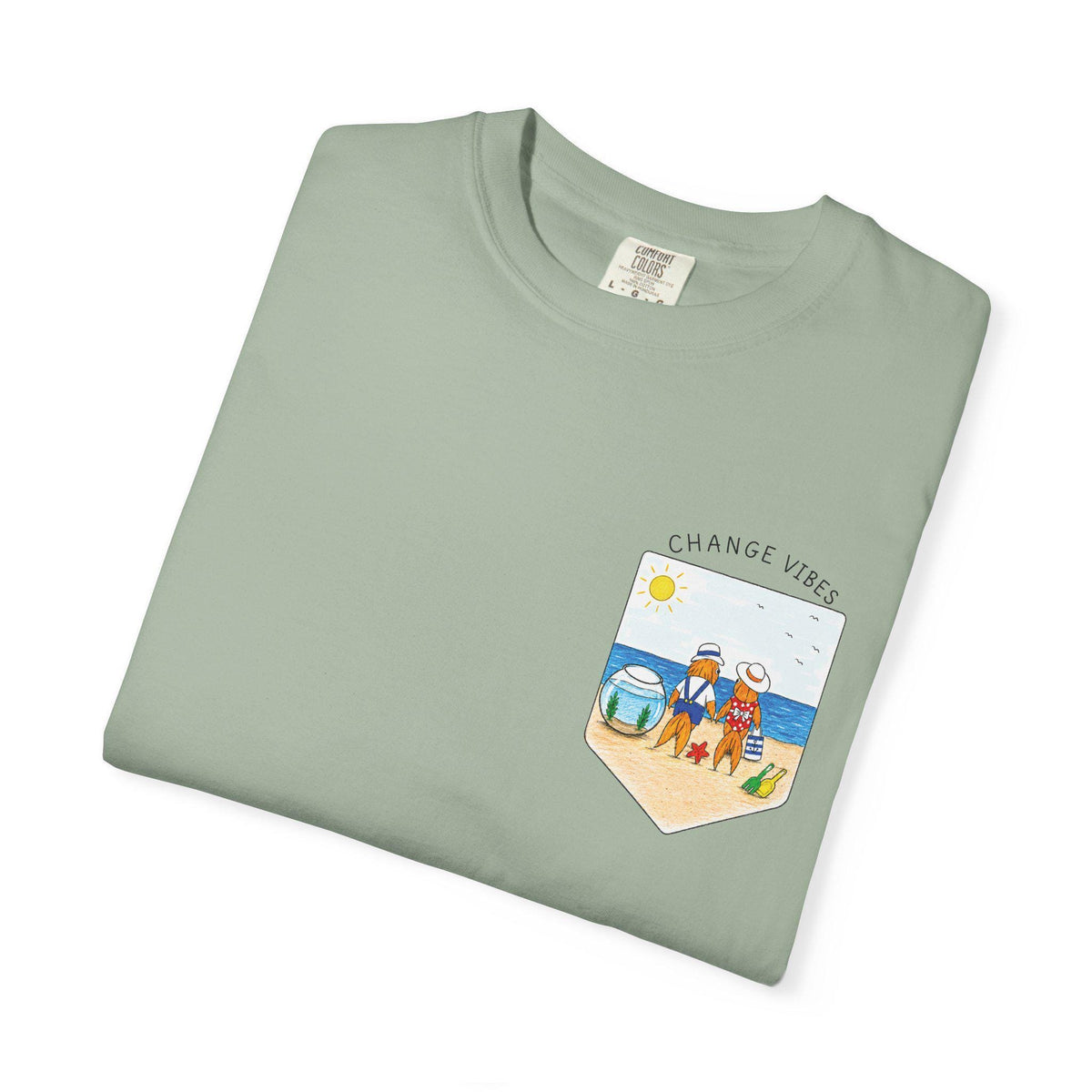 Fish Couple Beach Shirt, Change Vibes Tee, Vacation Mode - photo 4