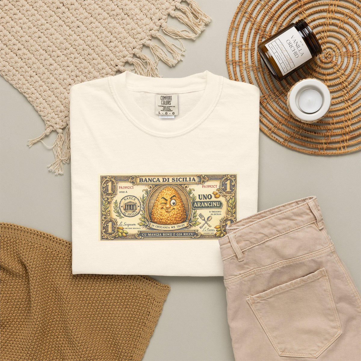 Arancino Funny Money Shirt, Sicilian Fake Banknote Tee - photo 1