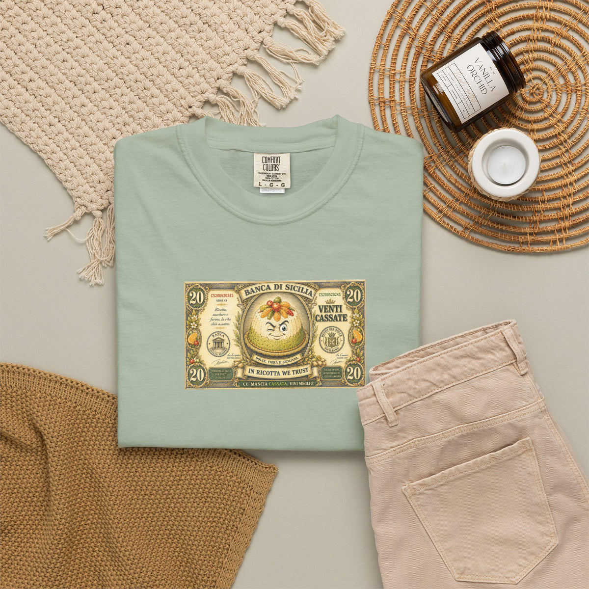 Cassata T-Shirt, Sicilian Banknote Tee, Venti Cassate - photo 1
