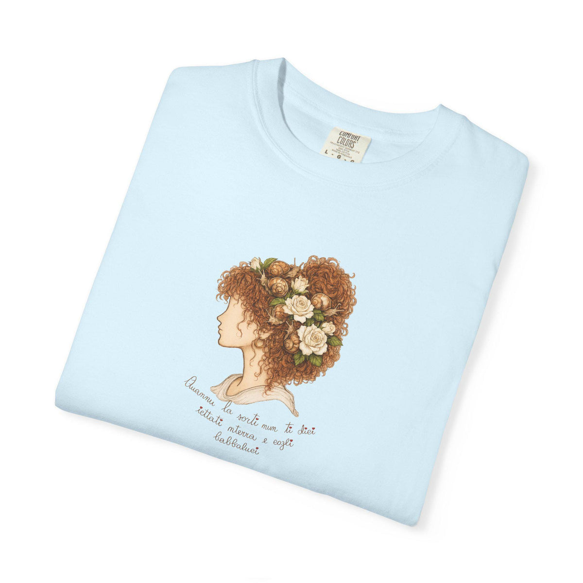 Sicilian Snail Shirt, Babbaluci Woman Portrait Tee, Italian - photo 9