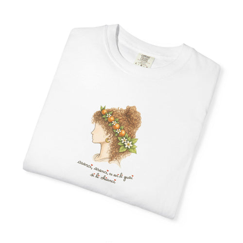 Sicilian Orange Shirt, Blood Orange Woman Portrait Tee - photo 1