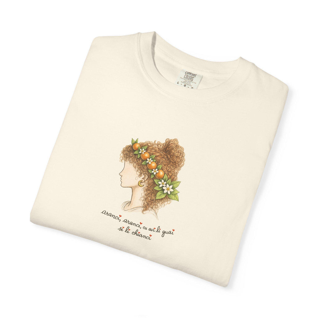 Sicilian Orange Shirt, Blood Orange Woman Portrait Tee - photo 2