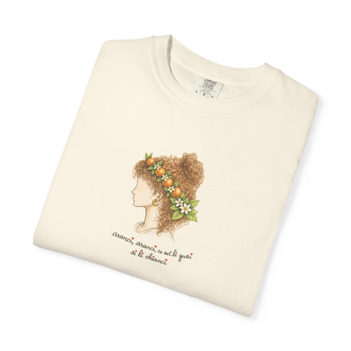 Sicilian Orange Shirt, Blood Orange Woman Portrait Tee - photo 2