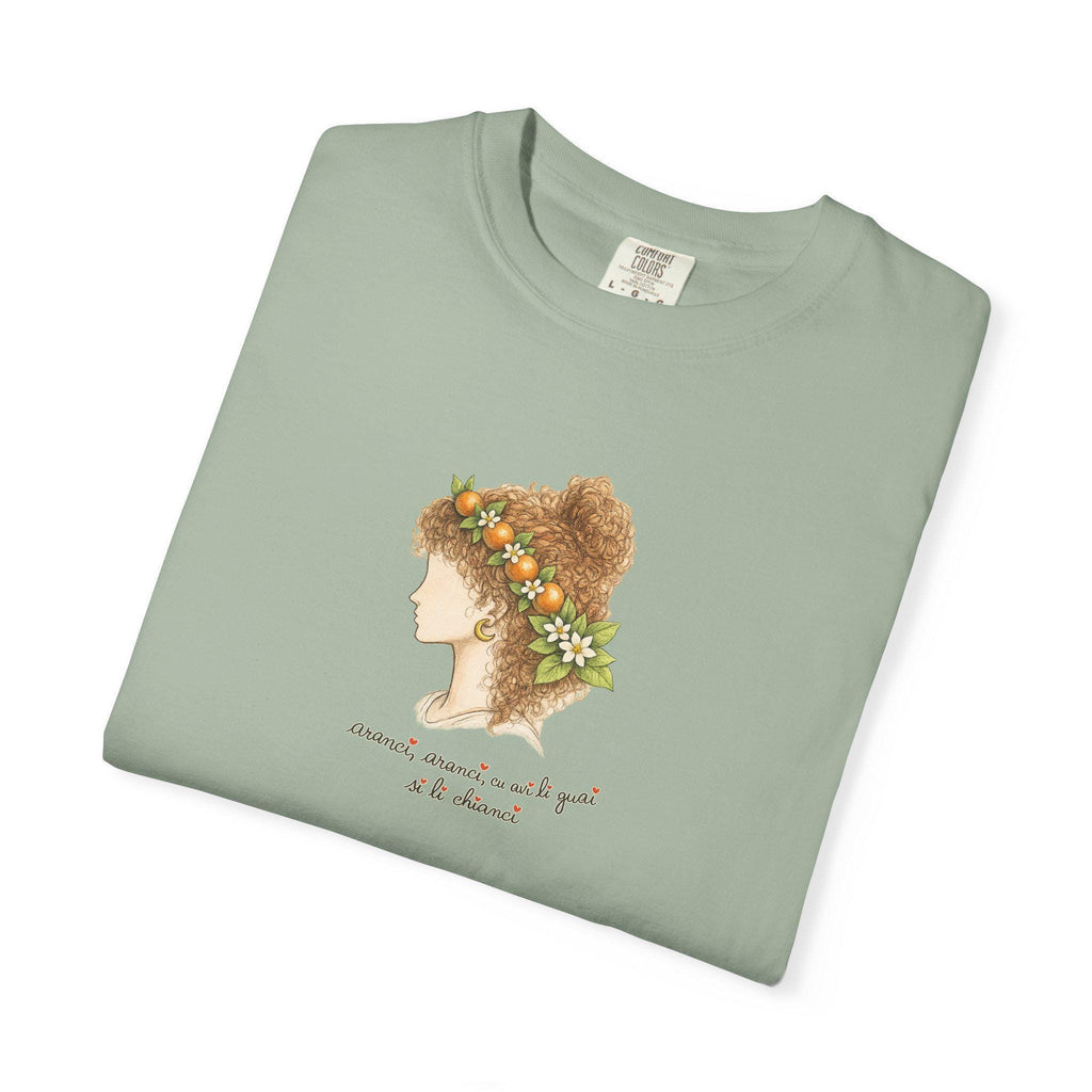 Sicilian Orange Shirt, Blood Orange Woman Portrait Tee - photo 3