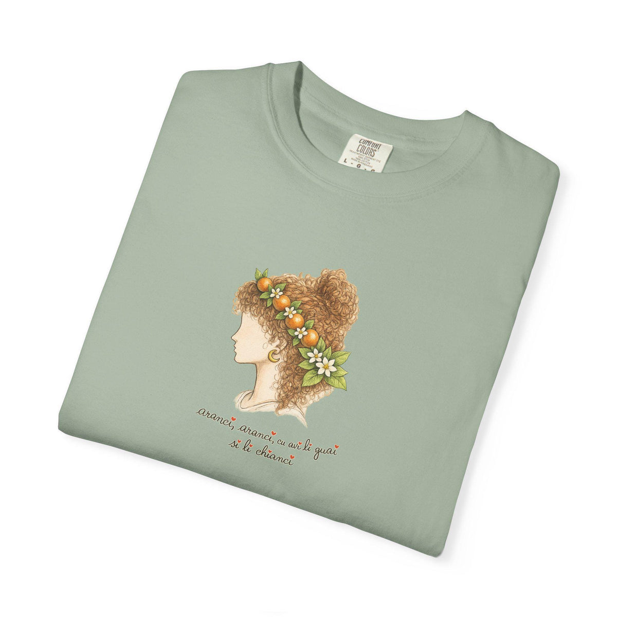 Sicilian Orange Shirt, Blood Orange Woman Portrait Tee - photo 3