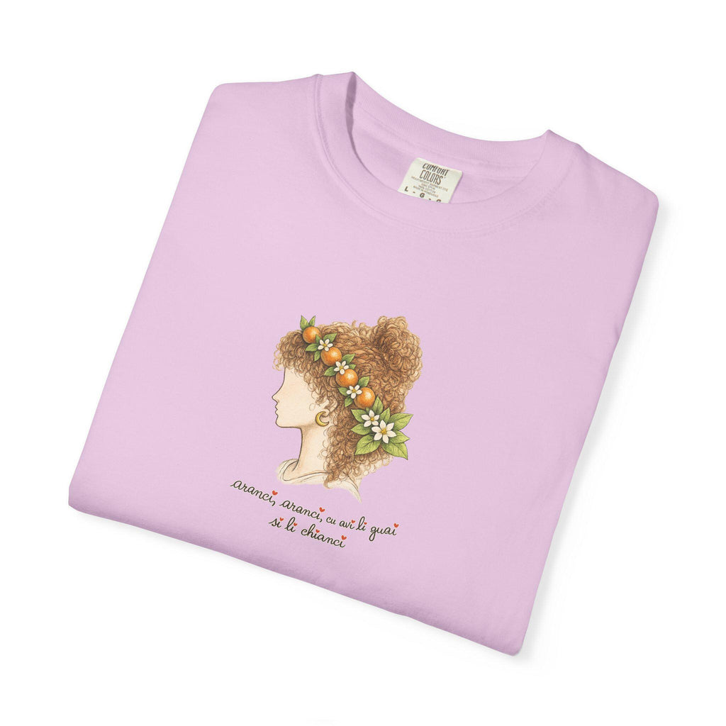 Sicilian Orange Shirt, Blood Orange Woman Portrait Tee - photo 4