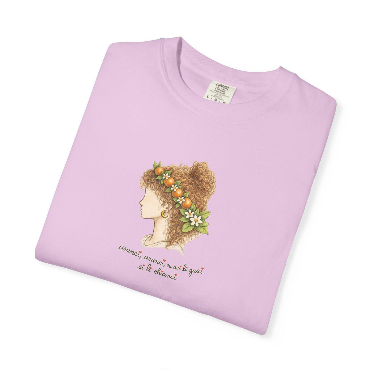 Sicilian Orange Shirt, Blood Orange Woman Portrait Tee - photo 4