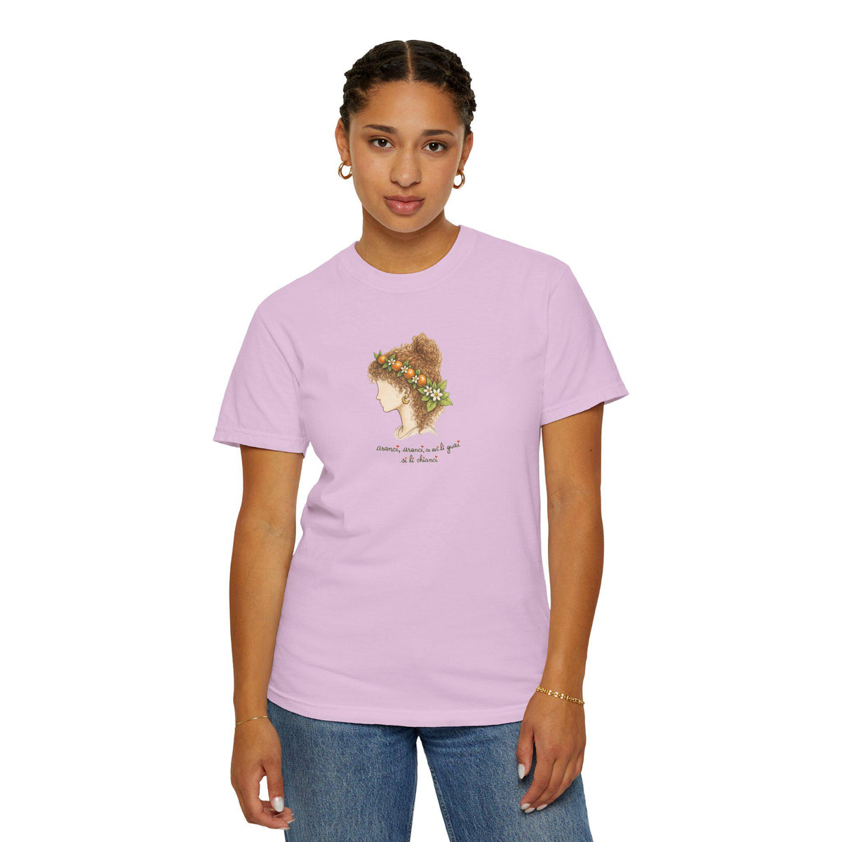 Sicilian Orange Shirt, Blood Orange Woman Portrait Tee - photo 6