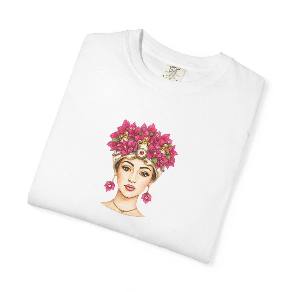 Sicilian Woman Bougainvillea Shirt, Mora Portrait Tee - photo 2