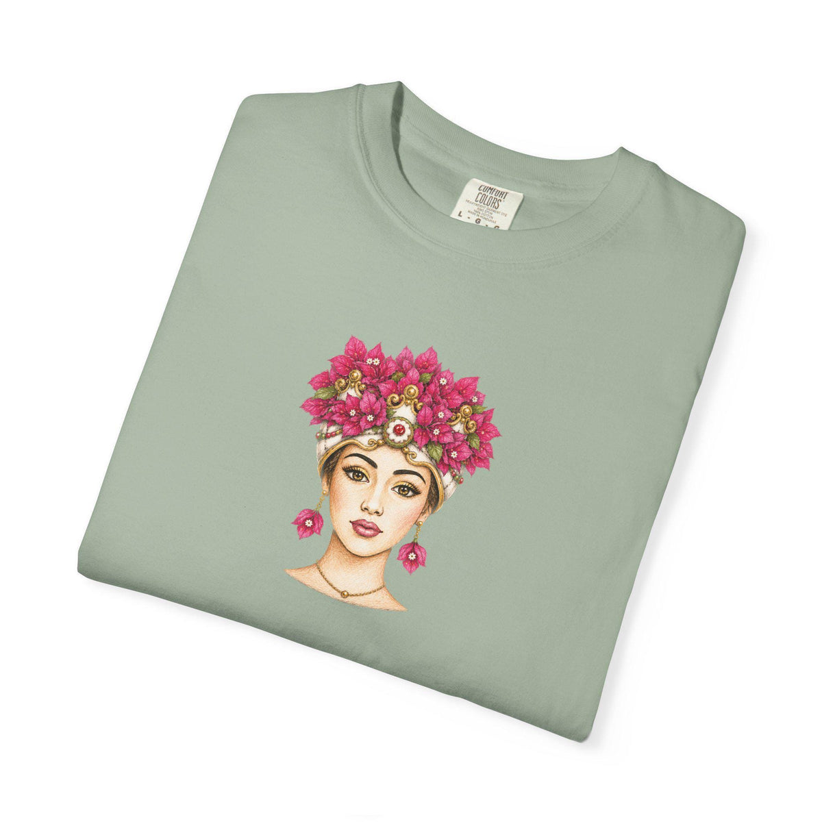 Sicilian Woman Bougainvillea Shirt, Mora Portrait Tee - photo 4
